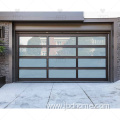 Electric roller door Black aluminum glass garage door